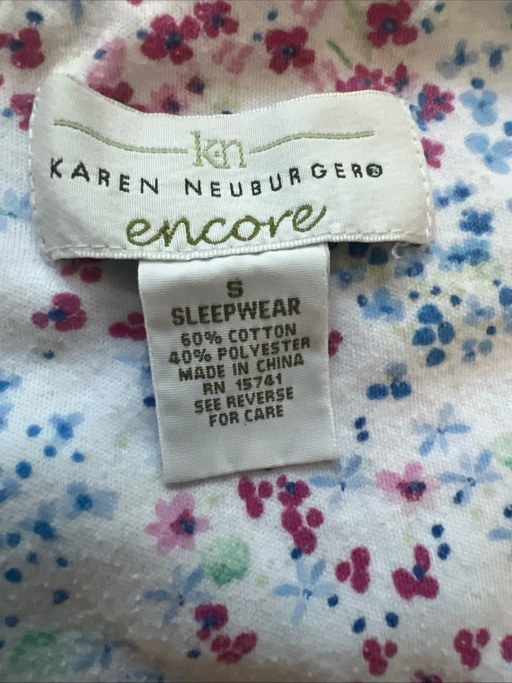 Karen Neuburger Pajama Set Womens Small S New Floral Blue Short Sleeve Shorts